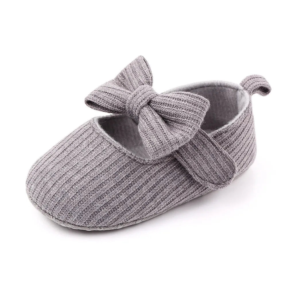 Zapatos de bebé de punto de lana con lazo Mocasines Zapatos de princesa Zapatos de bebé