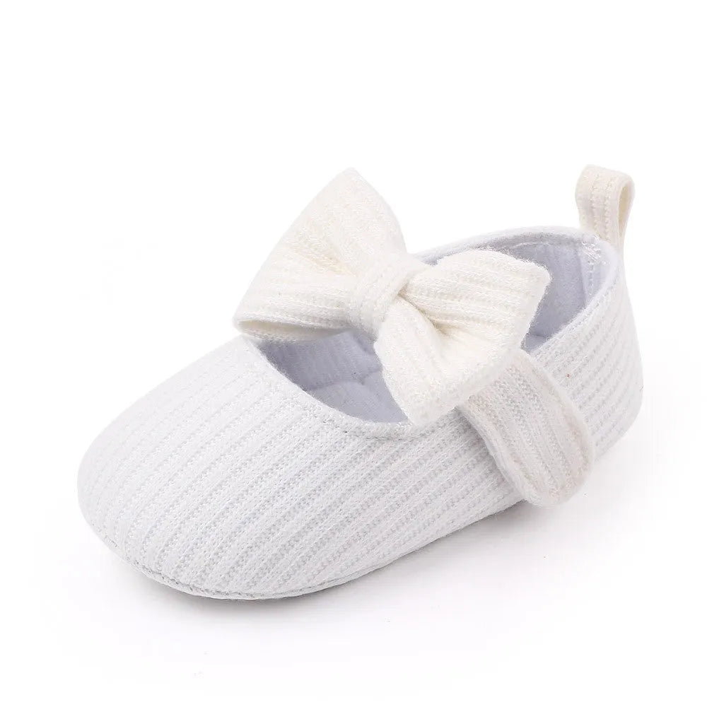 Zapatos de bebé de punto de lana con lazo Mocasines Zapatos de princesa Zapatos de bebé