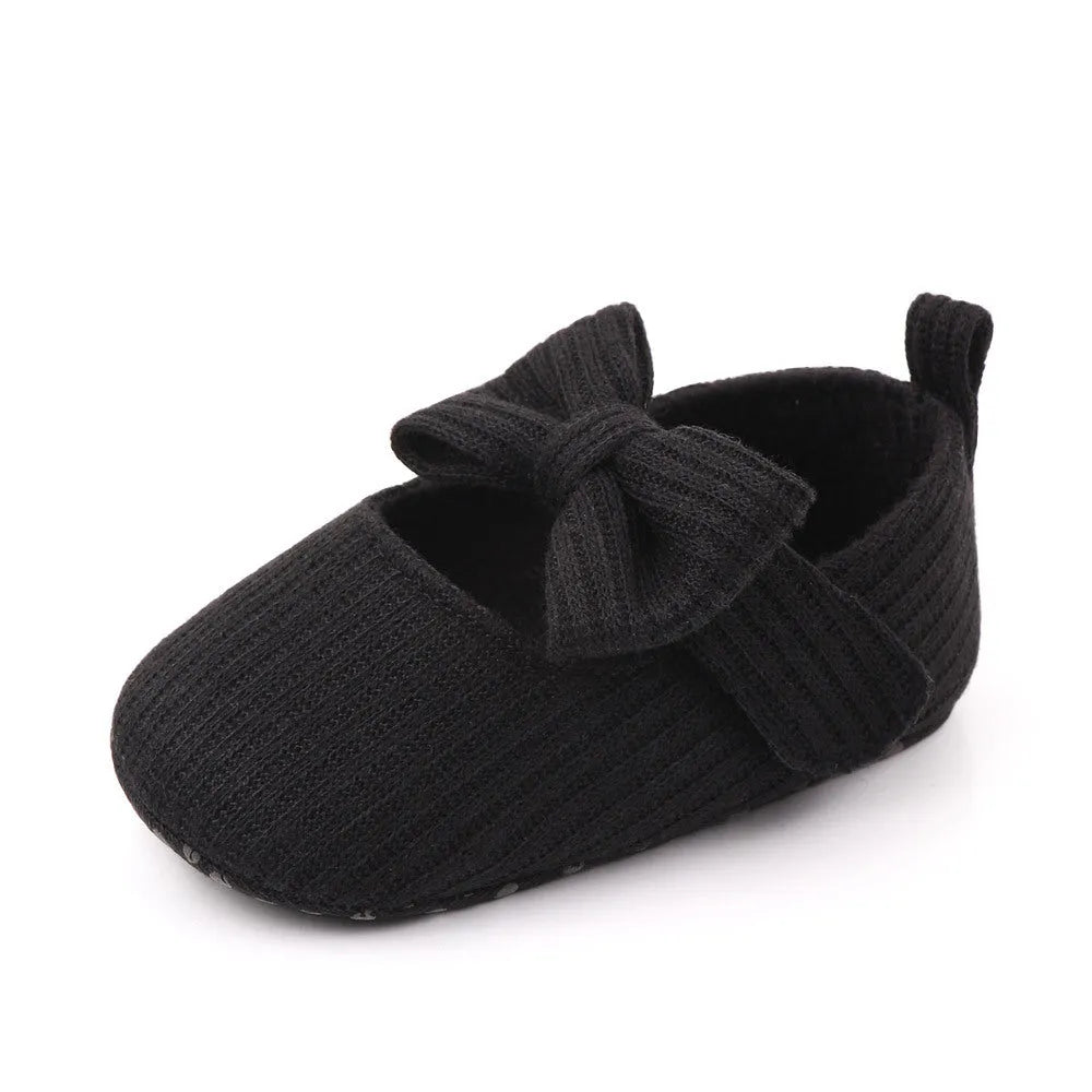 Zapatos de bebé de punto de lana con lazo Mocasines Zapatos de princesa Zapatos de bebé
