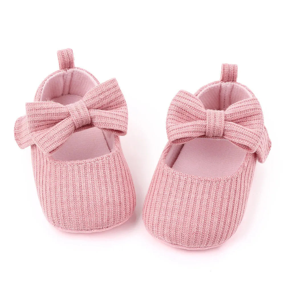 Zapatos de bebé de punto de lana con lazo Mocasines Zapatos de princesa Zapatos de bebé