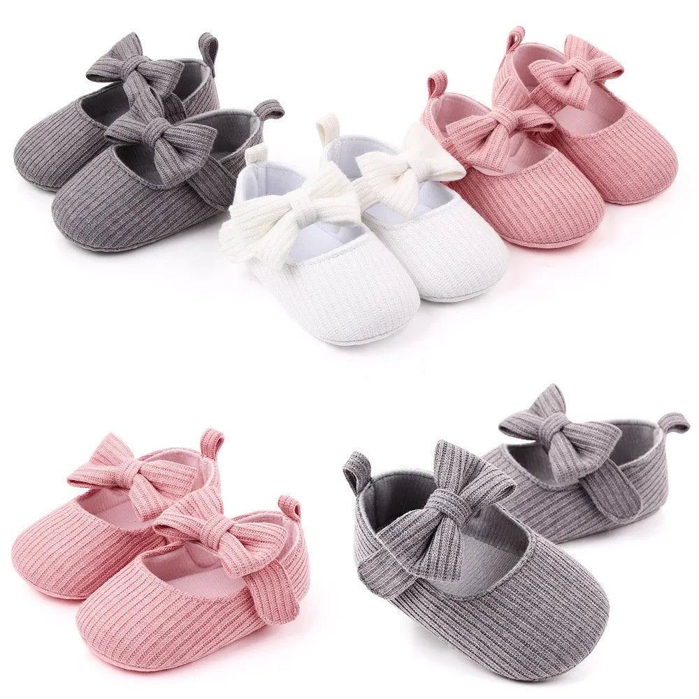 Zapatos de bebé de punto de lana con lazo Mocasines Zapatos de princesa Zapatos de bebé