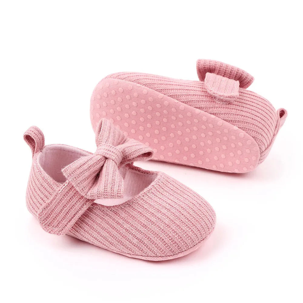 Zapatos de bebé de punto de lana con lazo Mocasines Zapatos de princesa Zapatos de bebé