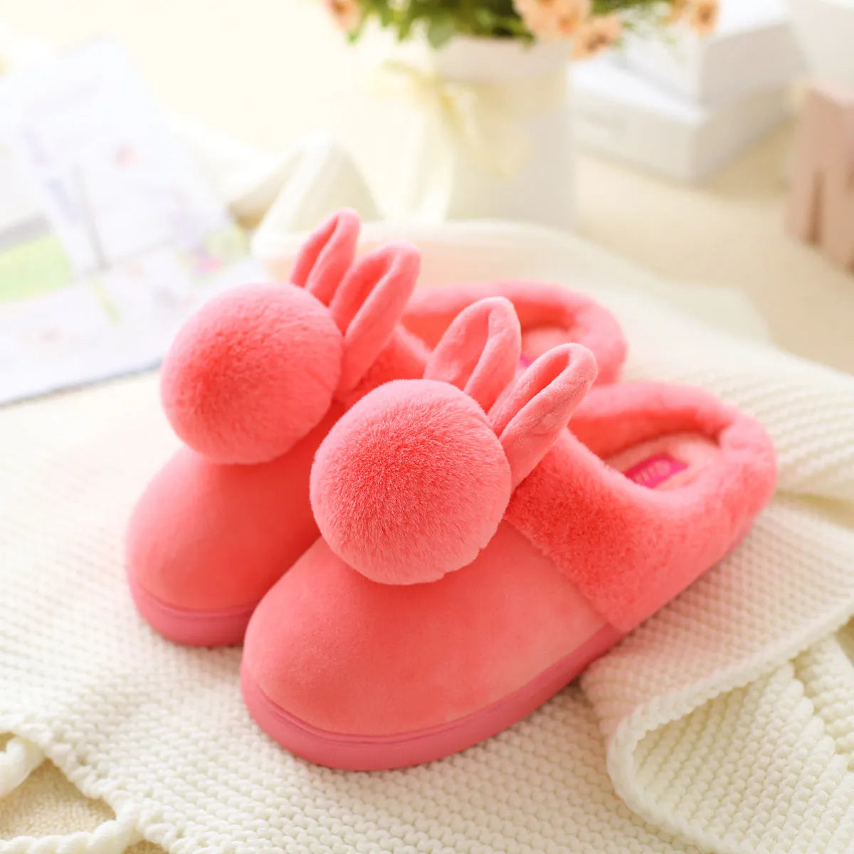 Zapatillas de algodón para niños Bola interior de otoño e invierno para mantener calientes las zapatillas de algodón de las niñas