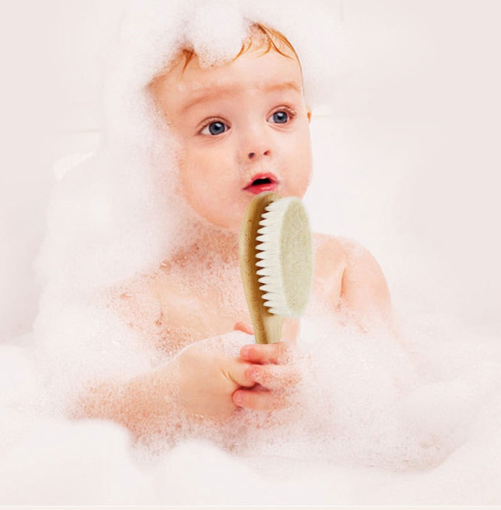 Cepillo de champú para ducha de bebé, peine pequeño, cepillo de cerdas suaves, herramienta de cuidado de limpieza