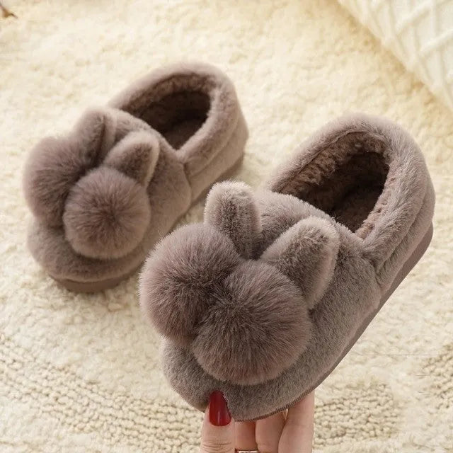 Cuhk Pantuflas Infantiles De Algodón De Invierno, para Y Niñas, Una Familia De Tres Padres, Zapatos Cálidos De Felpa