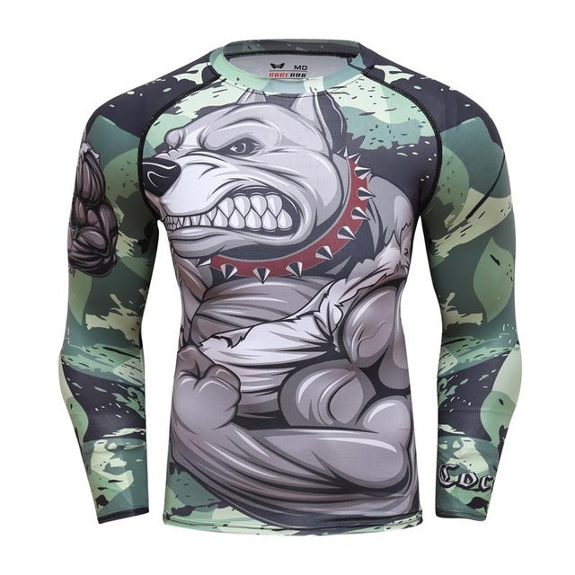 Conjunto de chándal para hombre D Camiseta de compresión animal Pantalones Piel