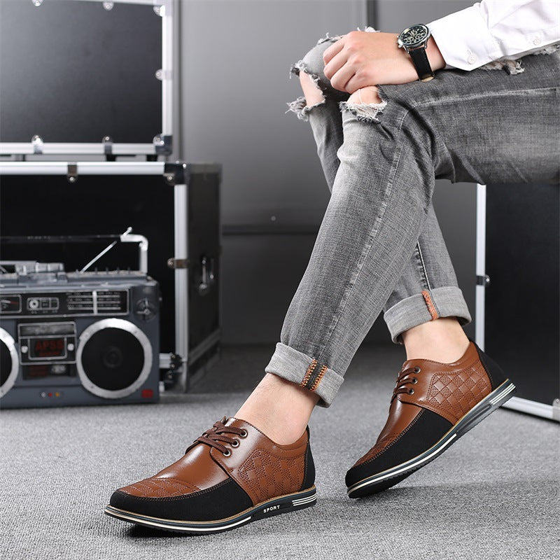 Zapatos informales de otoño para hombre, zapatos individuales con cordones de talla grande de 46 yardas, zapatos transpirables para conducir británicos, zapatos individuales para hombre