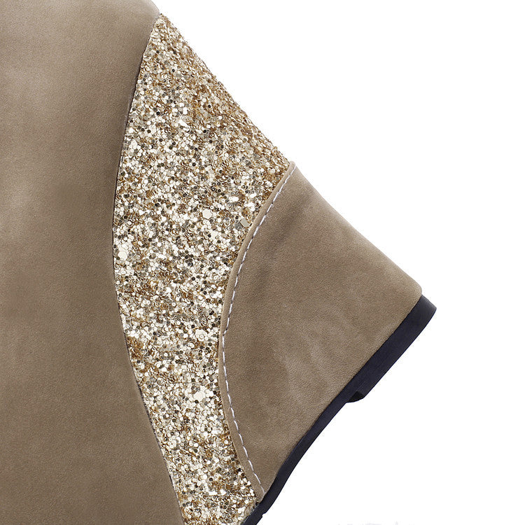 Zapatos de tacón alto con plataforma y cuña para mujer, estilo primaveral, para uso diario, con punta abierta, de gamuza en varios colores, para fiesta