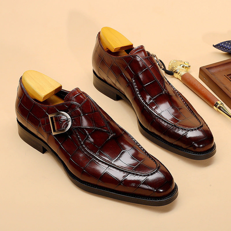 Zapatos planos de negocios con patrón clásico, zapatos de cuero de vestir formales de diseñador para hombres, mocasines para hombres, zapatos de regalo de San Valentín