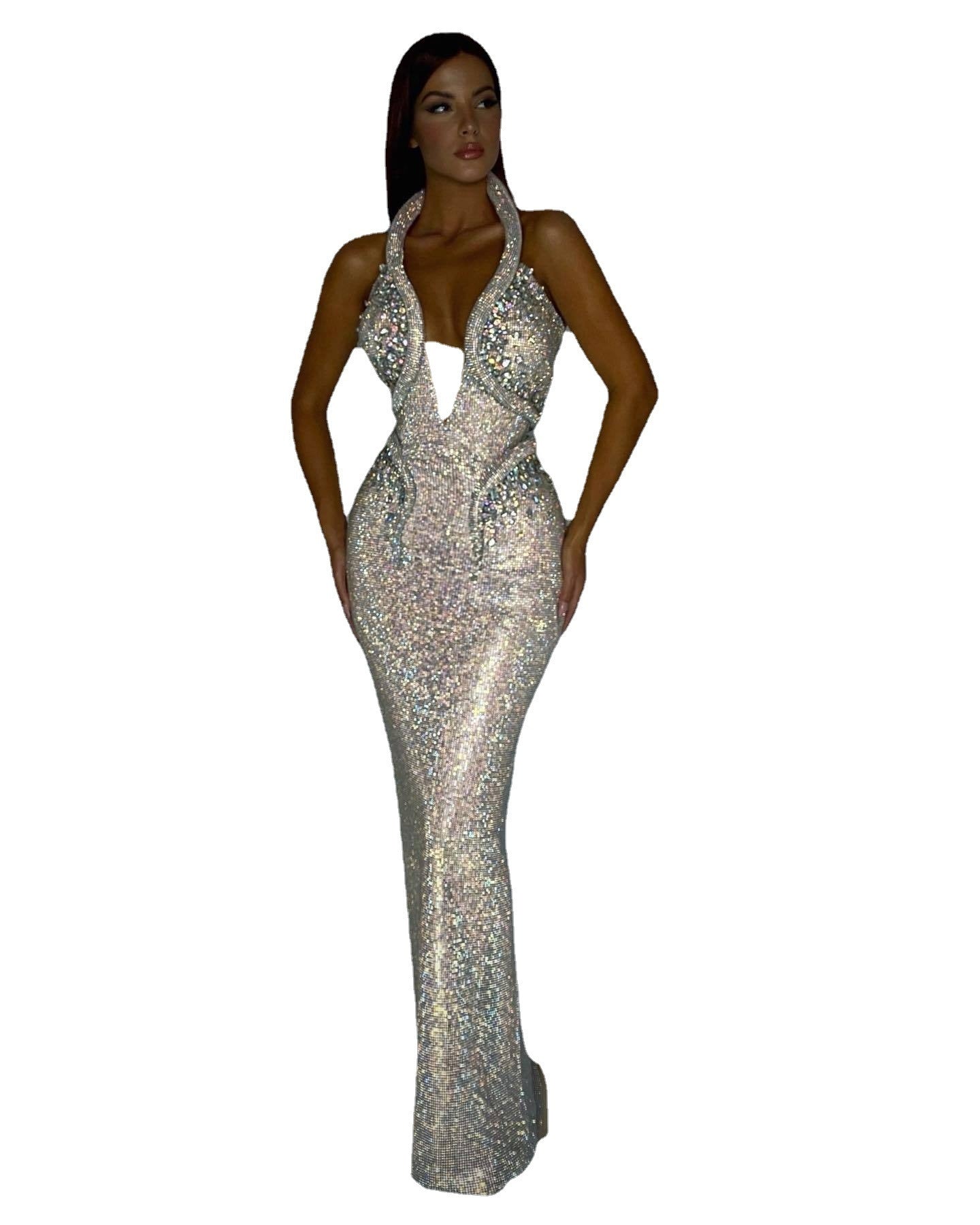 Vestido de fiesta sexy con lentejuelas y corte tubo para noche