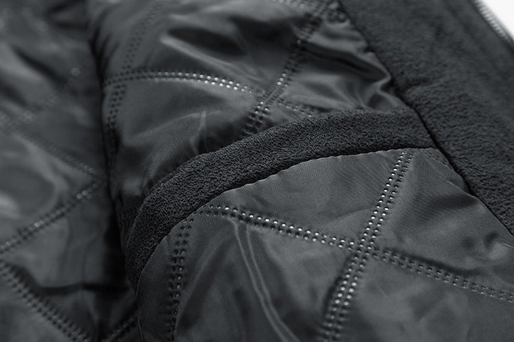 Chaqueta de ante con cuello alto para hombre Ropa con bolsillo con cremallera doble para hombre