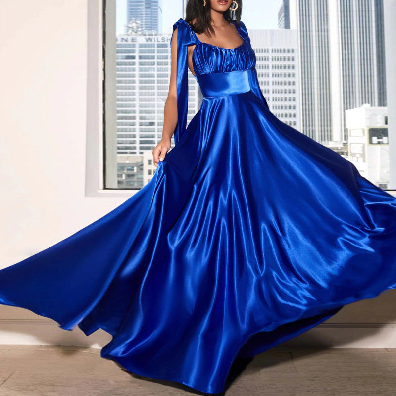 Vestido de noche de dama de honor sin mangas de moda para mujer