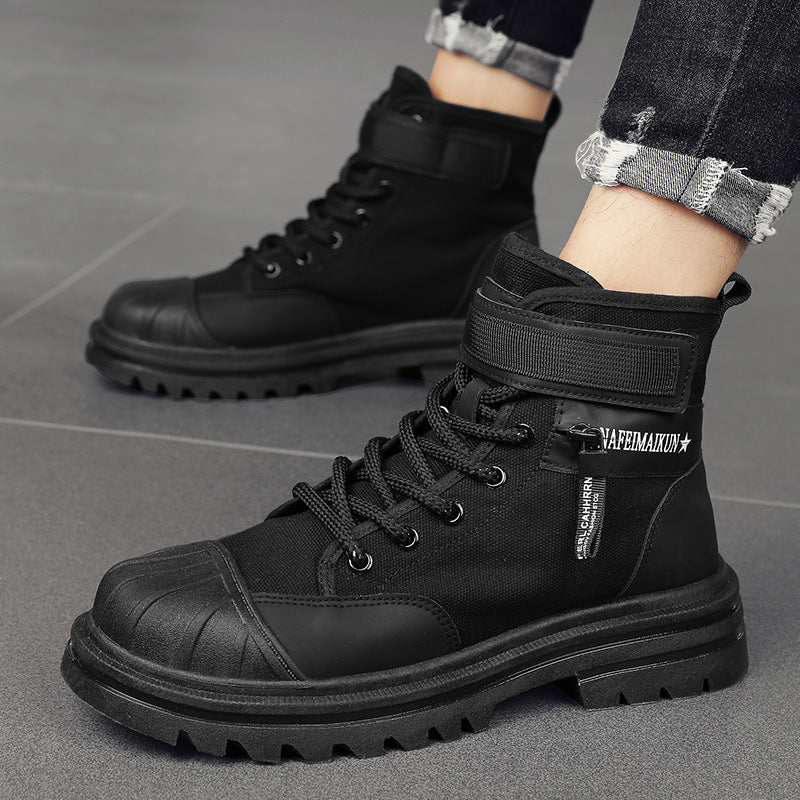 Zapatos de trabajo con punta de concha y parte inferior gruesa Botas para hombre