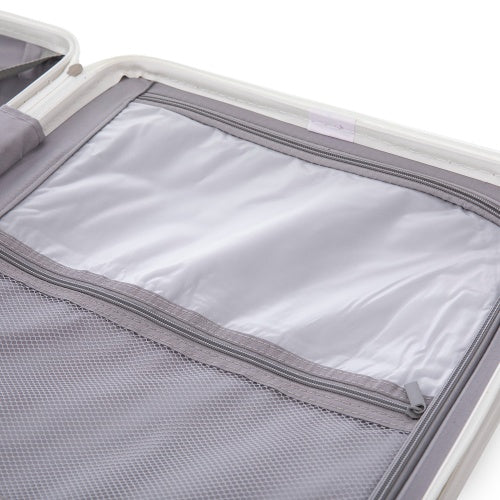 ABS Spinner Wheel Luggage Carry On Suitcase With Cup Holder USB Port Phone Holder 20 24 28