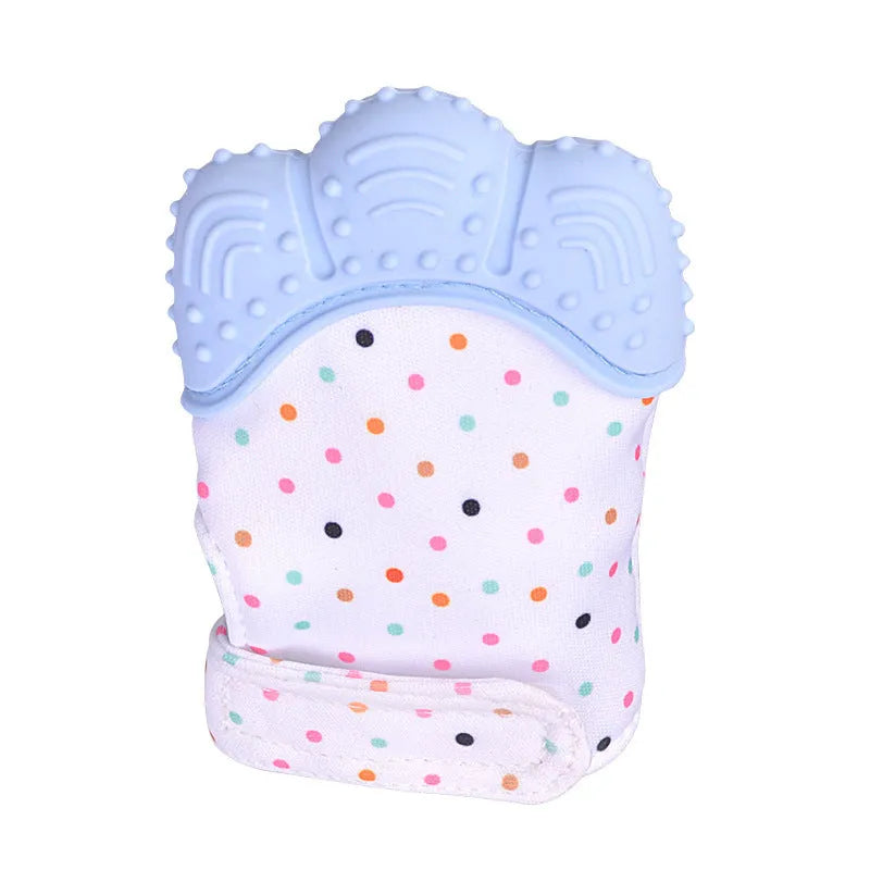Guantes molares de silicona antimordeduras para dentición de bebé, juguetes con sonido para niños