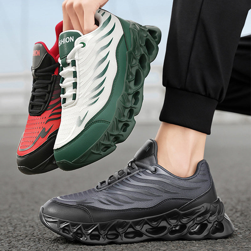 Zapatillas deportivas con cordones para hombre, suela gruesa, vulcanizadas, para correr al aire libre y deportes casuales.