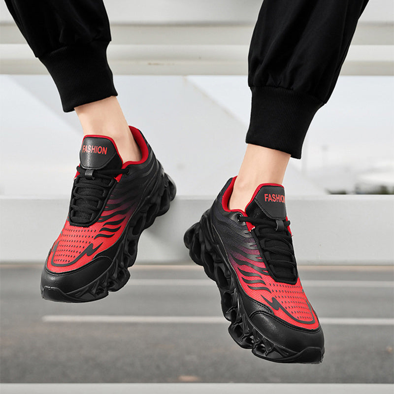 Zapatillas deportivas con cordones para hombre, suela gruesa, vulcanizadas, para correr al aire libre y deportes casuales.