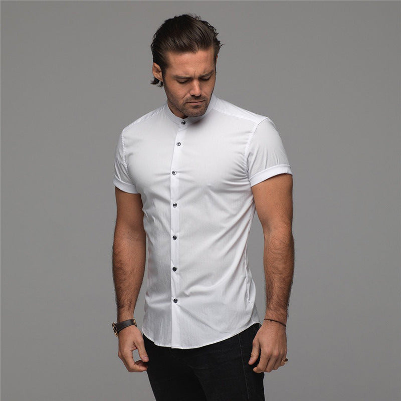 Nueva camisa de verano, ropa deportiva, Tops de algodón, camisas deportivas de manga corta, camisa corta transpirable de moda informal para hombre