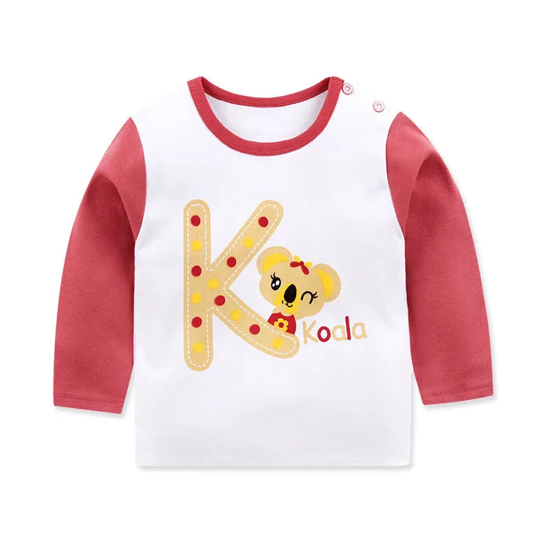 Camiseta de manga larga para niños Top individual de algodón
