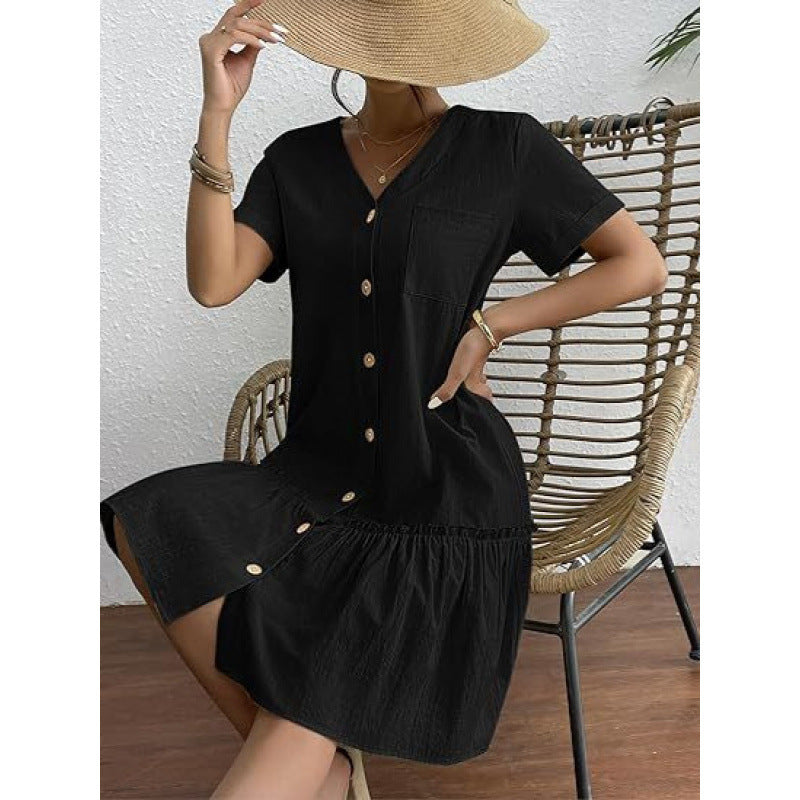Women's Loose Summer Cotton And Linen Dress