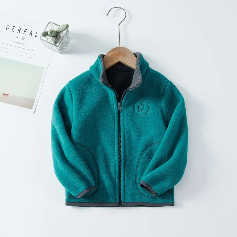 Conjunto de ropa para niños Cárdigan polar con capucha