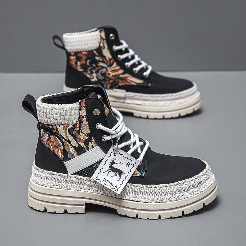 Zapatos de caña alta con botas de trabajo informales que combinan con todo para hombre