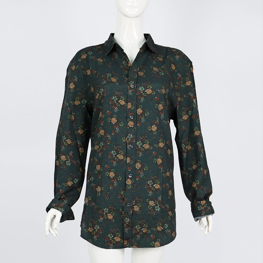 Nueva moda Casual camisa manga larga para hombre estilo europeo camisa ajustada para hombre camisas florales de algodón de alta calidad ropa para hombre