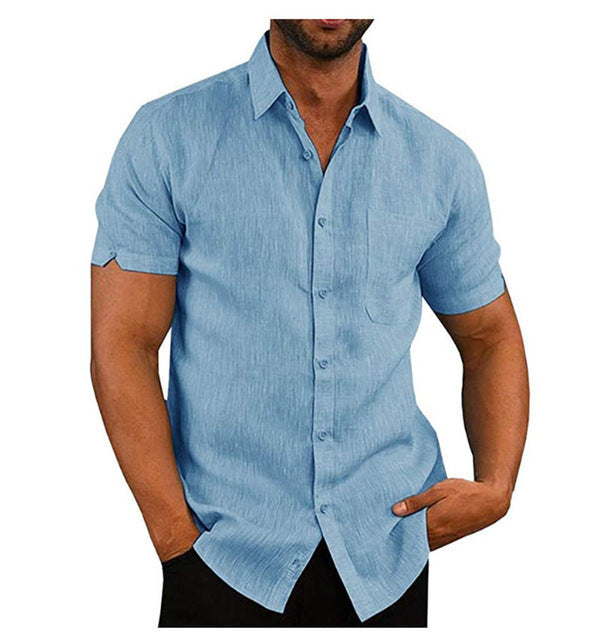 Camisas sólidas de verano de manga corta para hombres Camisetas sueltas casuales