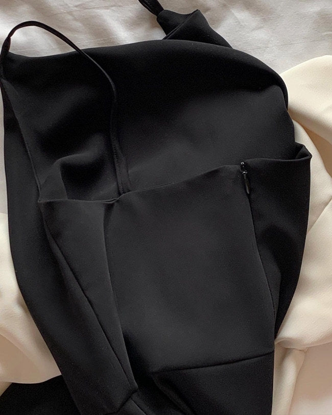 Off-shoulder Sleeveless Waist Slimming Dress