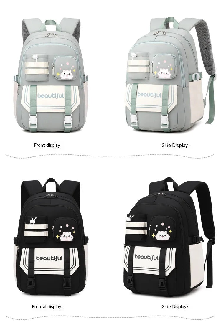 Mochila escolar de gran capacidad para niñas de escuela primaria linda