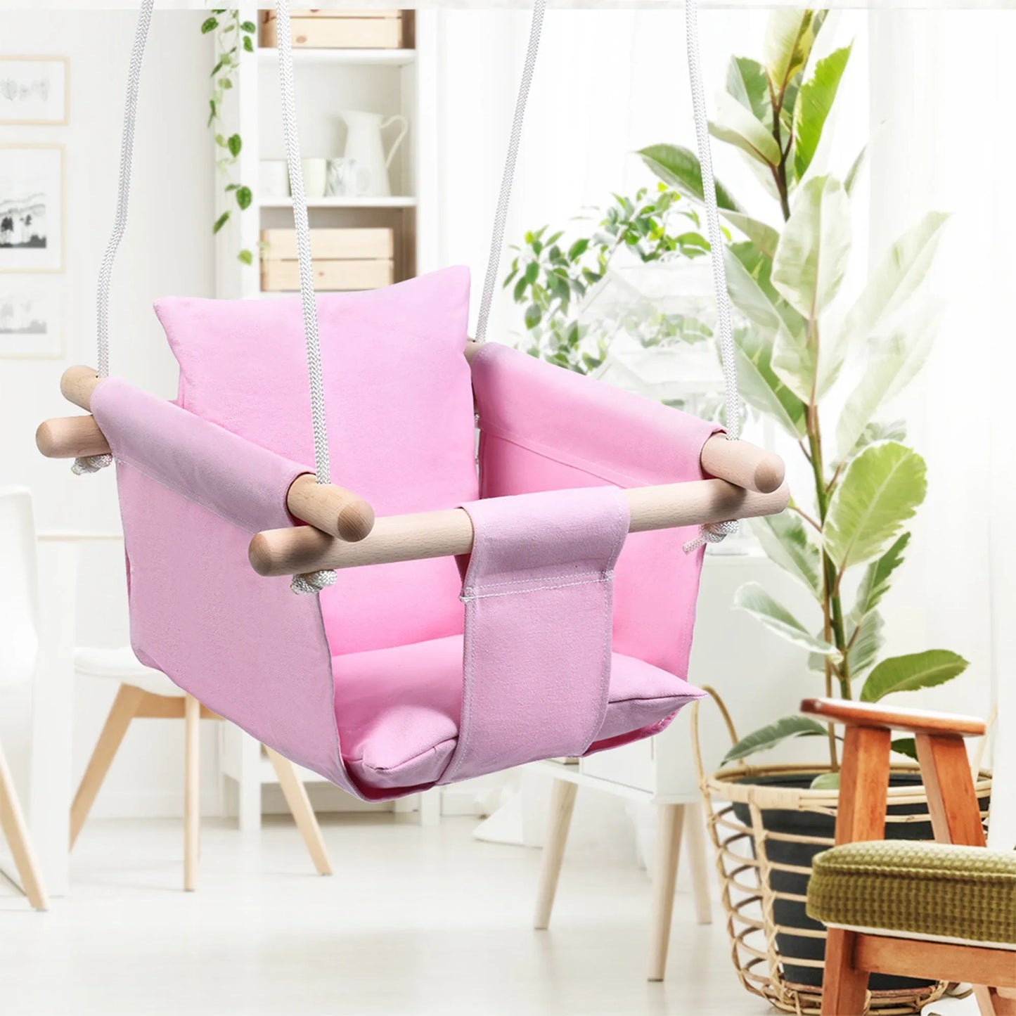Silla colgante infantil para bebé, asiento plegable de lona para el hogar