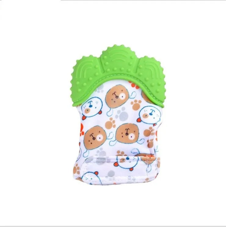 Guantes molares de silicona antimordeduras para dentición de bebé, juguetes con sonido para niños