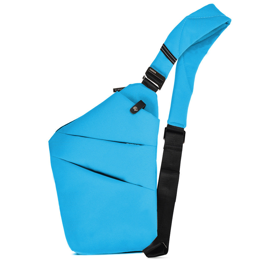 Bolsos de lona en el pecho para hombres y mujeres en un hombro