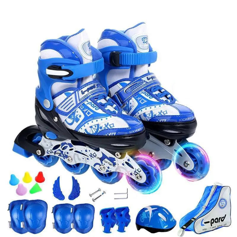 Skate Kids Juego completo para principiantes, zapatos de skate ajustables, patines para niños y mujeres