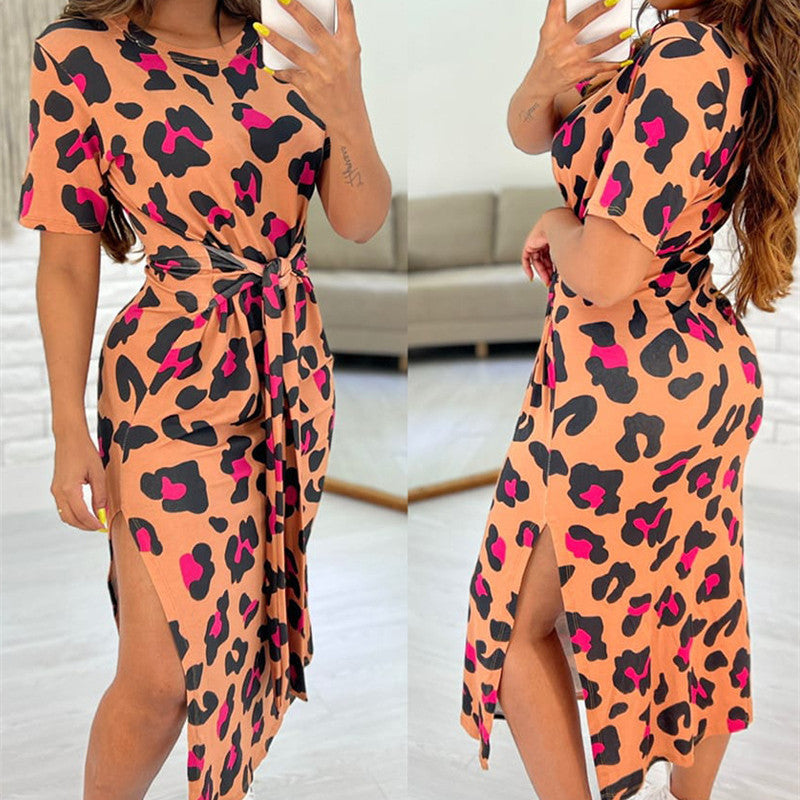 Falda informal con estampado de leopardo personalizada para mujer