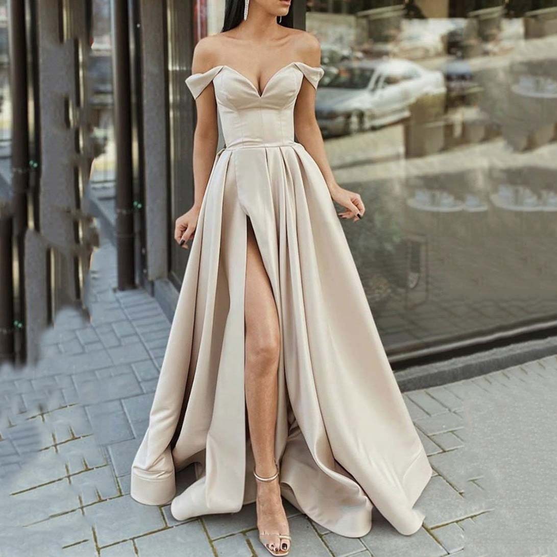 Vestido sin mangas con escote en V y espalda descubierta para mujer, multicolor, con abertura amplia