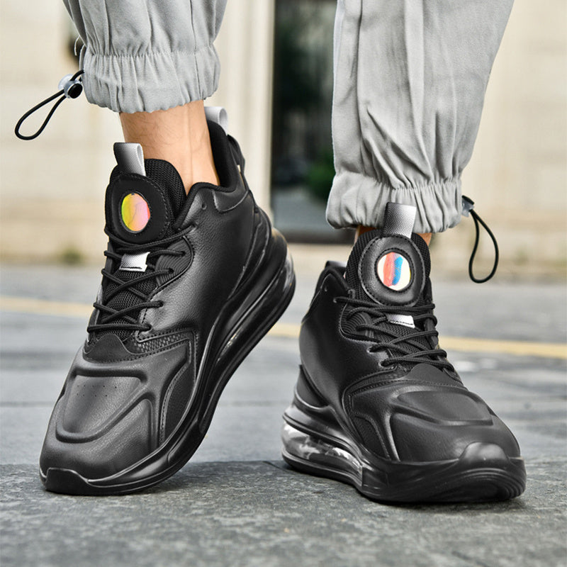 Zapatillas deportivas con cordones y amortiguación de aire para hombre, ligeras, de suela gruesa, informales, a la moda, para correr