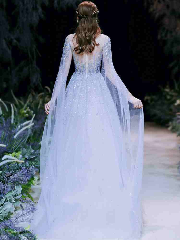 Vestido de noche de compromiso de alta gama, ligero, de lujo, para banquete de bodas femenino