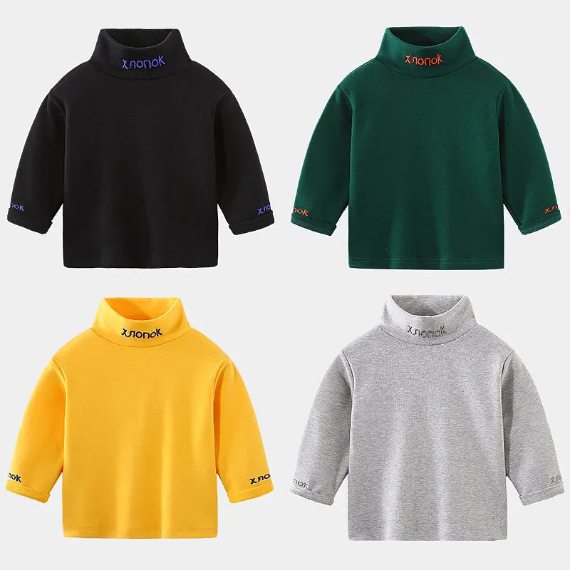 Ropa para niños con cuello medio alto y parte inferior