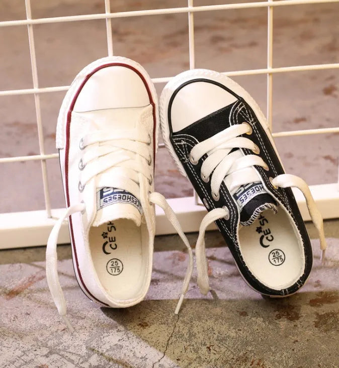 Zapatos de lona Zapatos casuales antideslizantes Zapatos para estudiantes, padres e hijos, nuevos zapatos de bebé, zapatos blancos