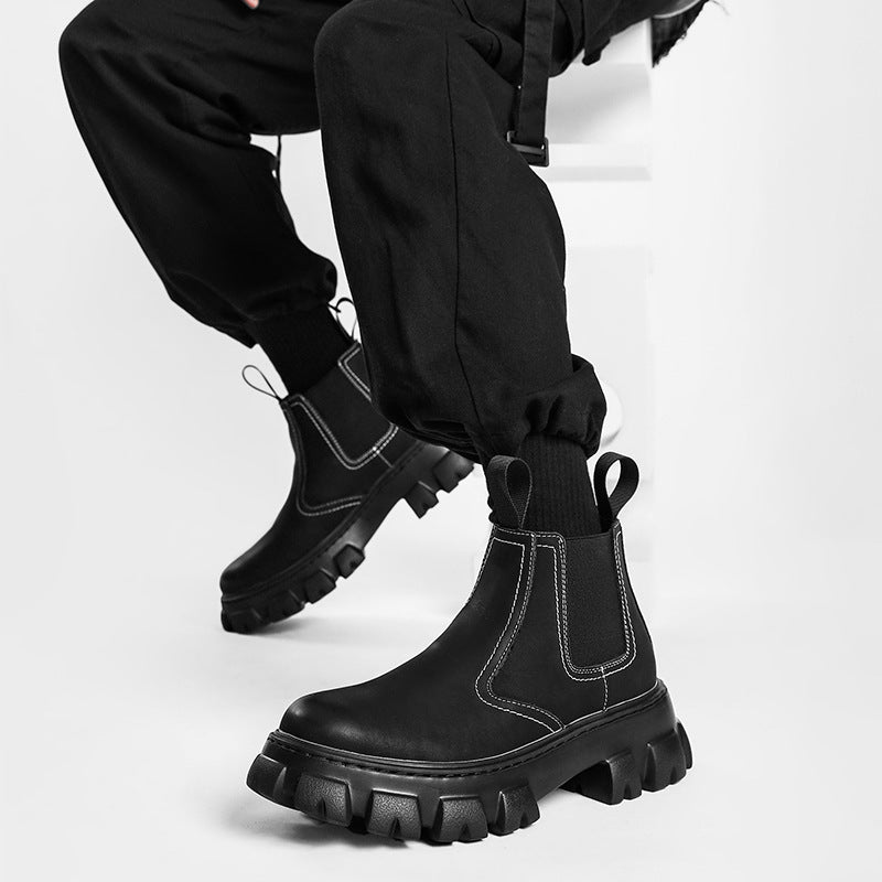 Botas medias cortas de terciopelo de otoño e invierno de estilo británico