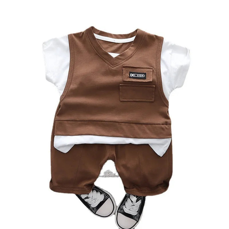 Traje de verano para niños Ropa de manga corta de verano