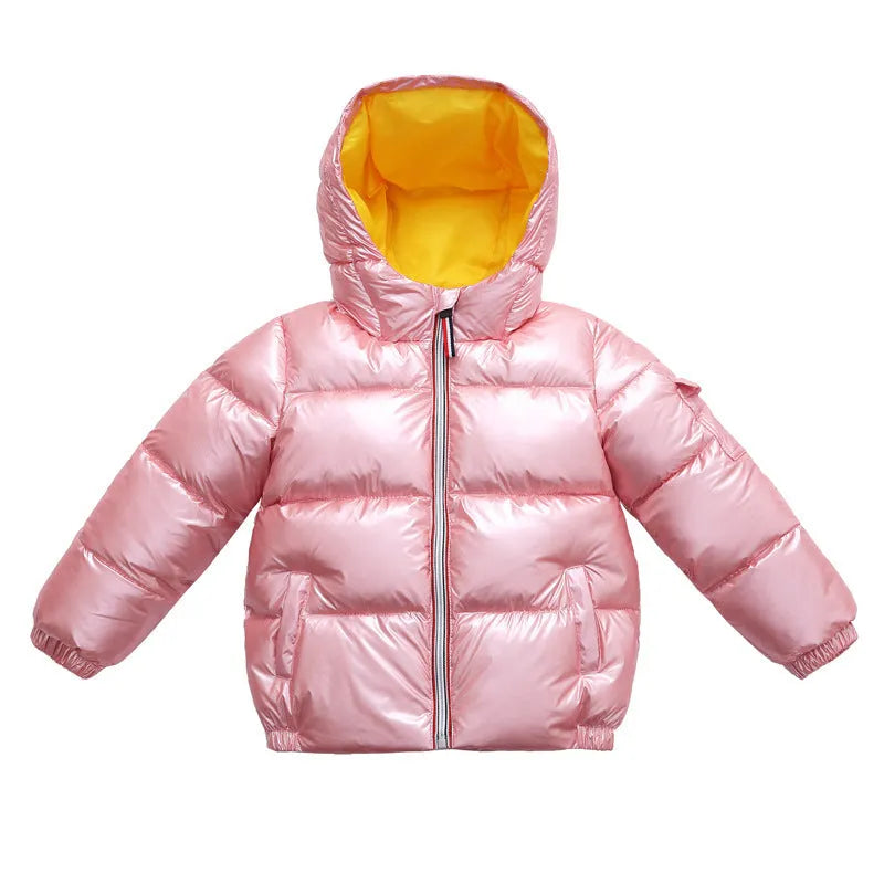 Chaqueta de plumón brillante para niños, chaqueta de invierno