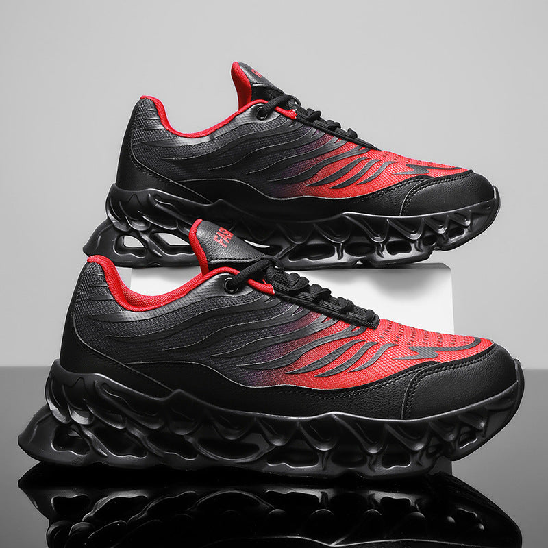 Zapatillas deportivas con cordones para hombre, suela gruesa, vulcanizadas, para correr al aire libre y deportes casuales.