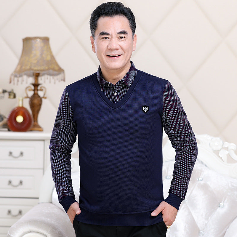 Long-sleeved T-shirt Men's Middle-aged And Elderly Clothes