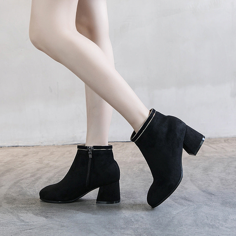 Botas Martin negras Zapatos Mujer Tacones gruesos
