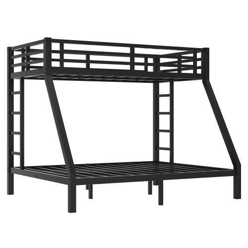 Litera de metal Twin XL sobre Queen para adolescentes y adultos, ahorra espacio, reduce el ruido y no necesita somier.