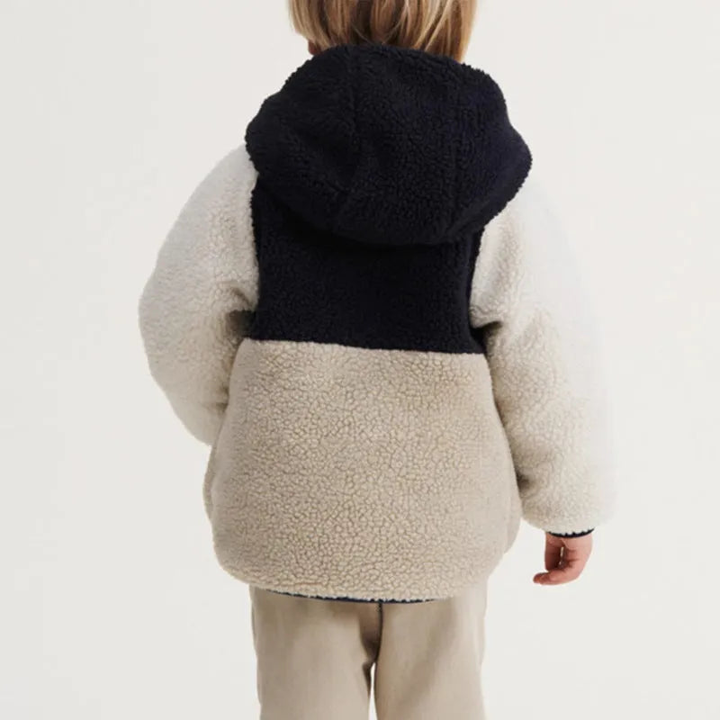 Chaqueta infantil de algodón con capucha de doble cara