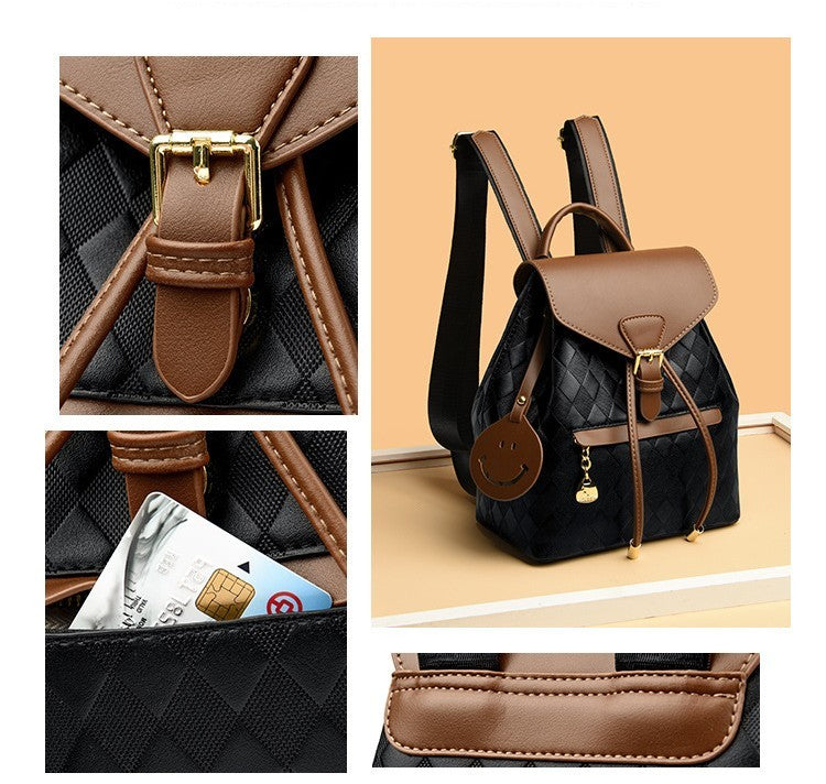 Mochila femenina informal multifunción de cuero para mujer, mochila de hombro para la escuela, mochila de viaje