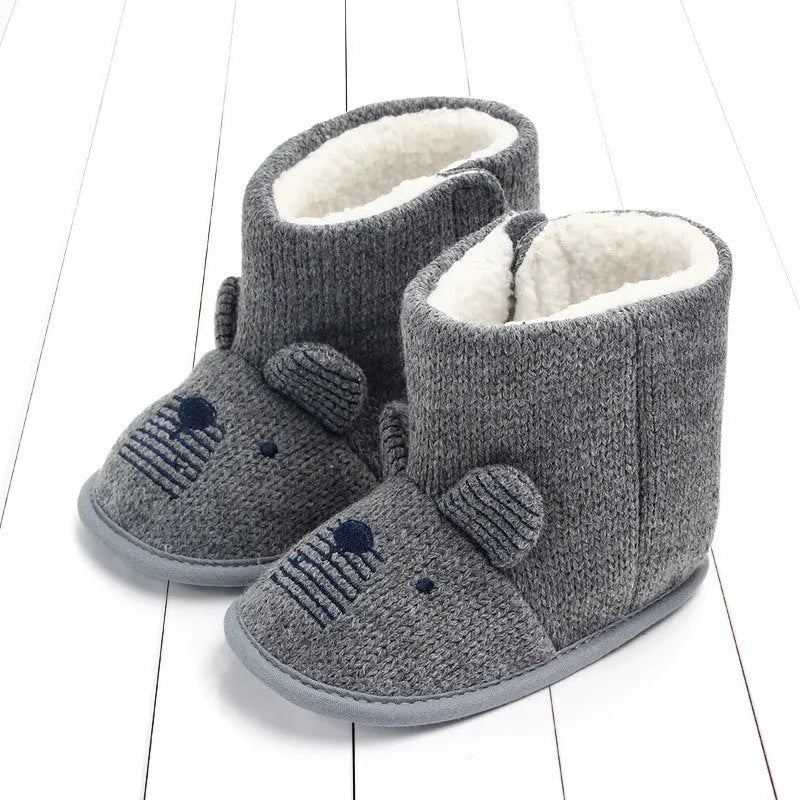 Zapatos de algodón cálidos de lana para bebé, zapatos altos cálidos de invierno